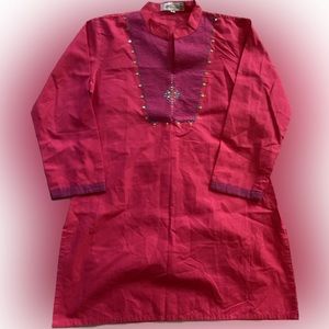 Women’s Bohemian Pink Tunic Linen Top Size Small Westside